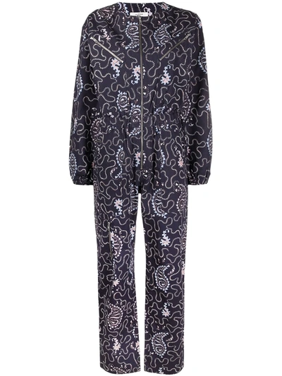 Isabel Marant Étoile Paisley-print Long-sleeve Jumpsuit In Blue