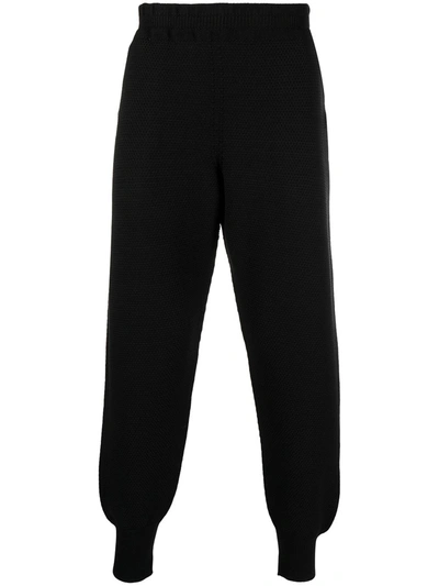 Issey Miyake Knitted Tapered Trousers In Black