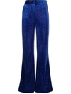 ALICE MCCALL VELVET-SPARKLE FLARED TROUSERS