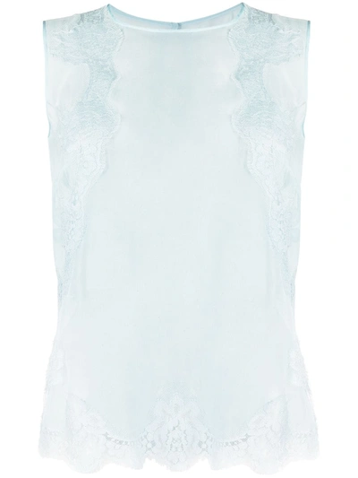 Dolce & Gabbana Lace-detail Tank Top In Blue