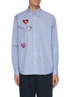 DOUBLET METALLIC HEART SHAPE BALLOON MOTIF STRIPE SHIRT