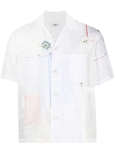 Bode Embroidered Short-sleeved Shirt In White