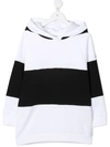 MONCLER STRIPED COTTON HOODIE