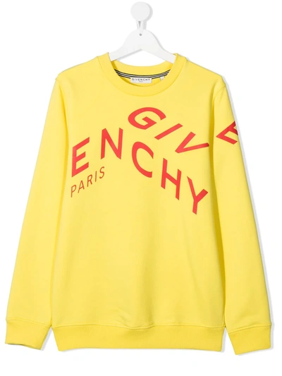 Givenchy Kids' Refracted Logo Sweatshirt In Yellow