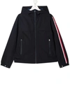 Moncler Teen Striped-trim Jacket In Blue