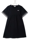 CHLOÉ TEEN LACE-TRIMMED FLARED DRESS