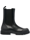 Moncler Patty Leather Chelsea Boots In Black