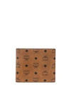 Mcm Small Monogram-print Bi-fold Wallet In Brown