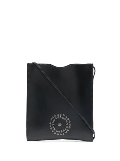 10 Corso Como Logo-studded Leather Shoulder Bag In Black