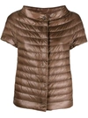 Herno Margherita Short-sleeve Puffer Jacket In Rame