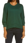 Zella Carey Crew High/low Sweatshirt In Green Park