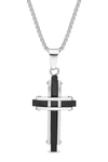 STEVE MADDEN TWO-TONE CROSS BOX CHAIN NECKLACE,190094572511