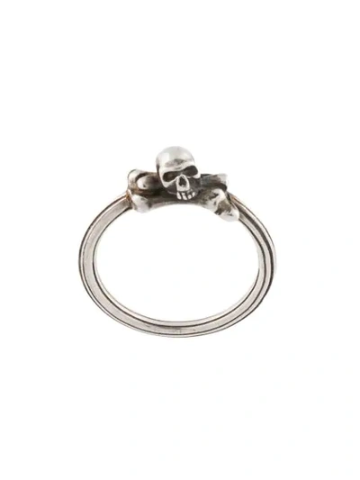 Werkstatt:münchen Skull Detail Ring In Silver