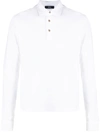 Herno Long Sleeved Polo Jersey Crepe In White