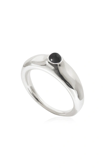 Agmes Women's Cara Silver Onyx Ring