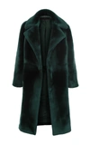 MARTIN GRANT WOMEN'S OPEN-FRONT SHEARLING COAT