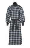 MARTIN GRANT WOMEN'S TURTLENECK BALLOON-SLEEVE COTTON DRESS