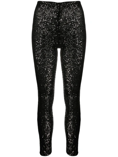 Alchemy Sequin-embellished Slim-cut Trousers In Black