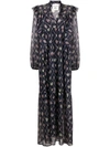 SEMICOUTURE FLORAL-PRINT LONG-SLEEVED MAXI DRESS