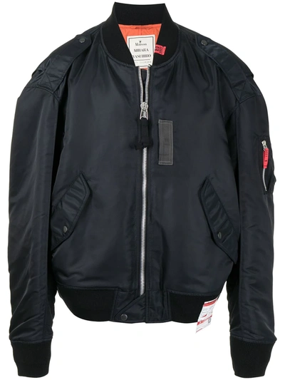 Miharayasuhiro Nylon Zip-up Bomber Jacket In Black