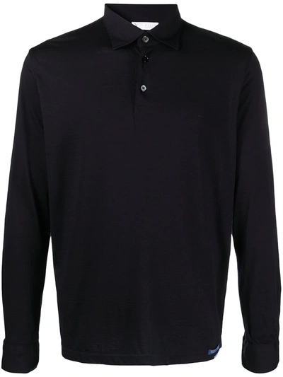 Xacus Long-sleeve Polo Shirt In Blue