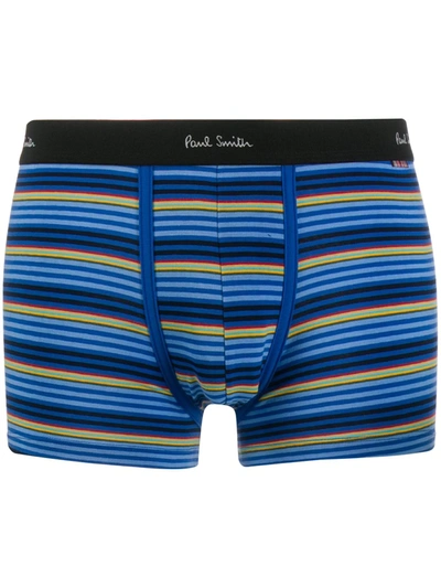 Paul Smith Striped Logo Boxers In Blue