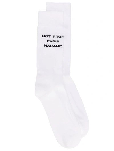 Drôle De Monsieur Nfpm Logo Socks In White