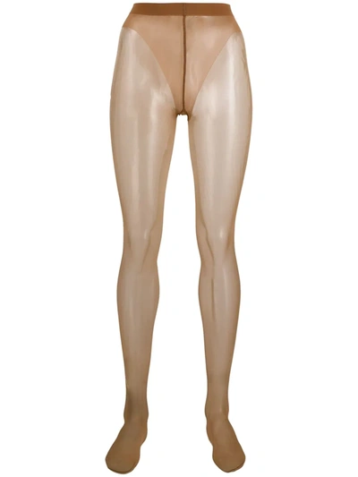 Wolford Pure 10 半透明打底裤袜 In Neutrals