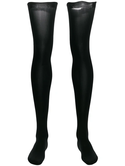 Wolford Fatal 80 Seamless Stay-ups In 7005 Black