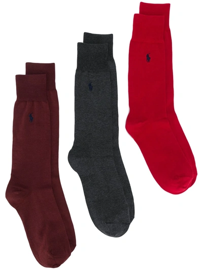Polo Ralph Lauren 3 Pack Socks In Red