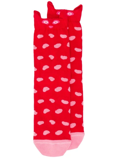 Paul Smith Cat Detail Socks In Red