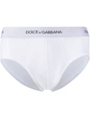 Dolce & Gabbana Elasticated Waistband Ribbed Briefs In White