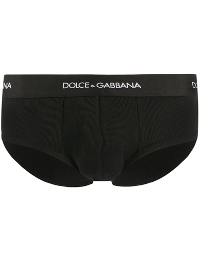 Dolce & Gabbana Logo Jersey Briefs In Black