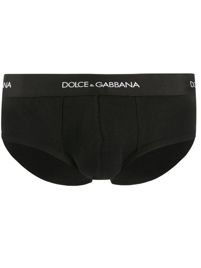 Dolce & Gabbana Two-way-stretch Cotton Mid-rise Briefs With Logo