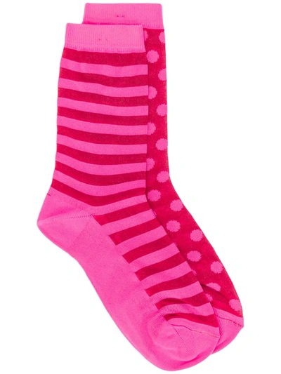 Paul Smith Pattern Mix Socks In Pink