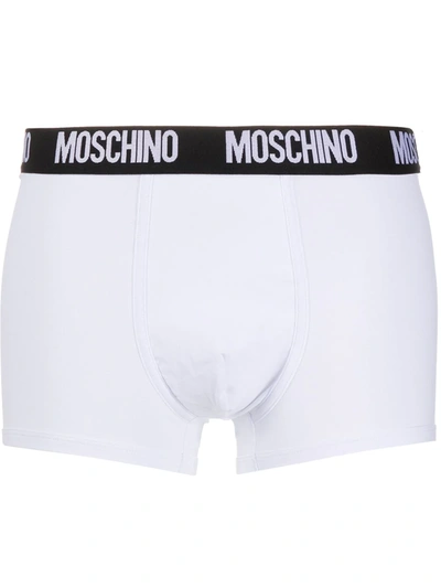 Moschino Logo四角裤 In White