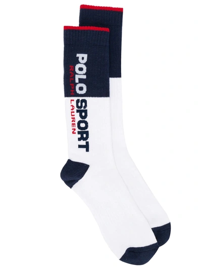 Polo Ralph Lauren Logo Print Socks In White