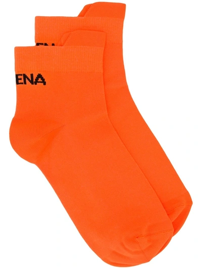 Ssheena Logo Ankle Socks In Orange