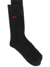 424 Logo Intarsia Cotton Blend Socks In Black