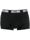 Moschino Logo Print Boxers In Black