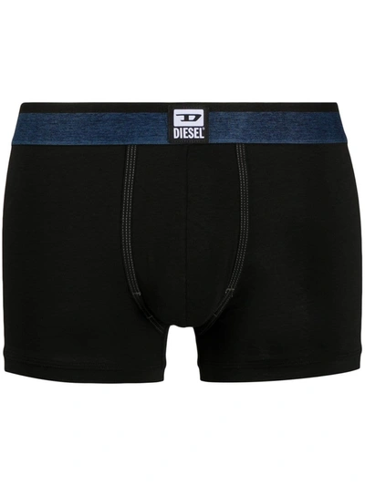 Diesel Denim-waistband Boxers In Black