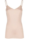 Hanro Cotton Seamless V-neck Cami In Neutrals
