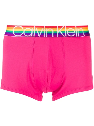 Calvin Klein Underwear Rainbow Logo Boxers In Pink
