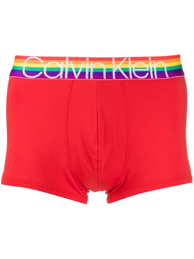 Calvin Klein Underwear Rainbow Logo Boxers In Red