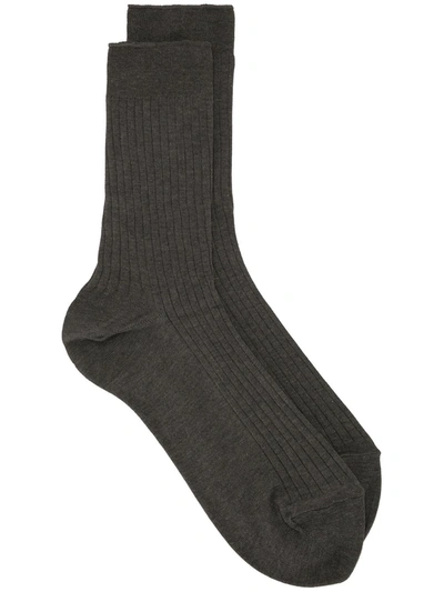 Undercover Ribbed Socks In Grey