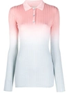 EMILIO PUCCI OMBRE RIBBED POLO SHIRT