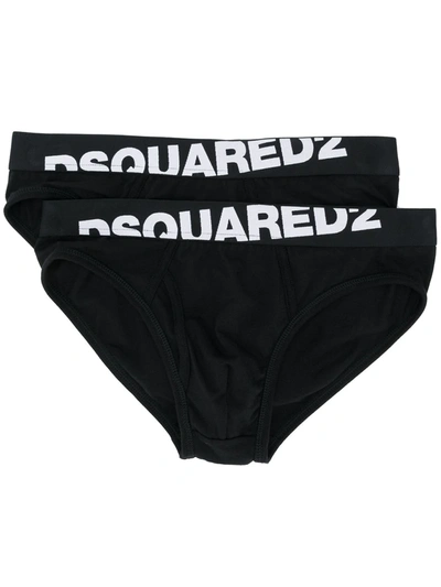 Dsquared2 Angular Logo Brief Two-pack In Black