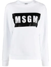 Msgm Printed French Cotton-terry Sweatshirt In White