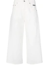 Msgm Logo-print Cropped Jeans In Neutrals