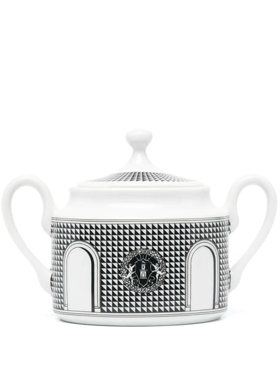 Fornasetti Facciata Quattrocentesca Sugar Bowl In White/black